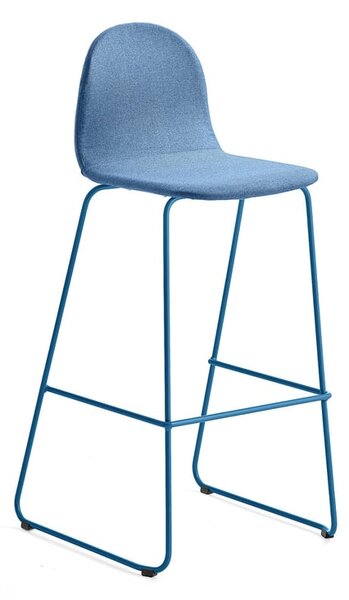 AJ Produkty Barová židle GANDER, výška sedáku 790 mm, polstrovaná, modrá
