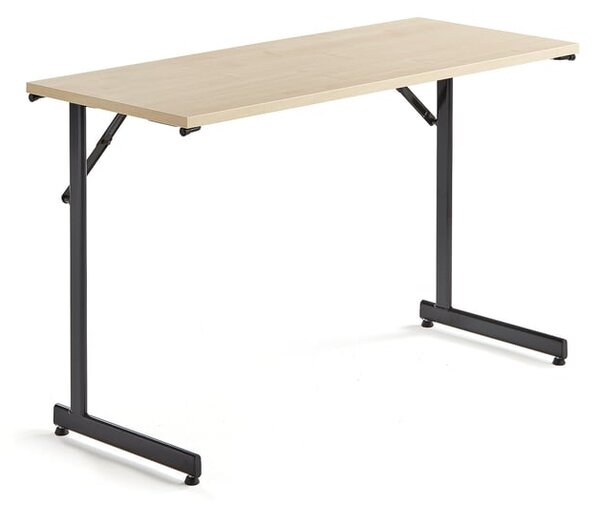 AJ Produkty Skládací stůl CLAIRE, 1200x500 mm, bříza, černá