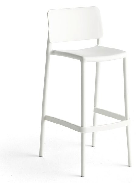 AJ Produkty Barová židle RIO, výška sedáku 750 mm, bílá