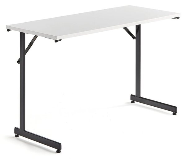 AJ Produkty Skládací stůl CLAIRE, 1200x500 mm, bílá, černá