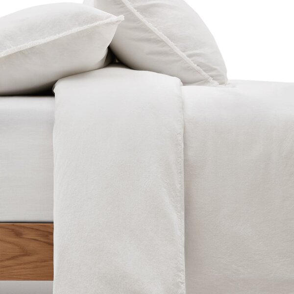 Krémové prodloužené povlečení na dvoulůžko z bavlněného perkálu 240x220 cm Sifinia – Kave Home