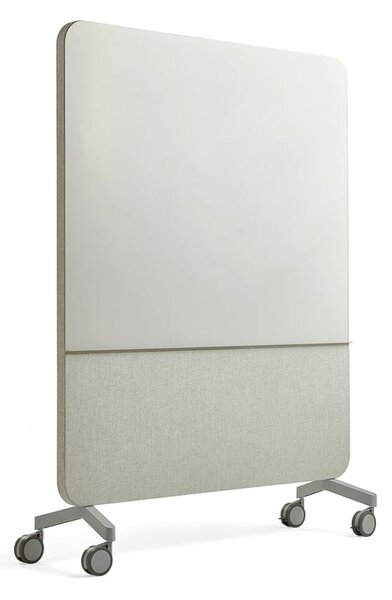 AJ Produkty Skleněná tabule s akustickým panelem MARY, mobilní, 1500x1960 mm, světle šedá