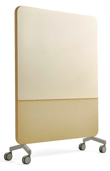 AJ Produkty Skleněná tabule s akustickým panelem MARY, mobilní, 1500x1960 mm, žlutá