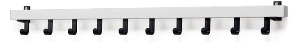 AJ Produkty Nástěnný věšák QUARTZ, 10 háčků, 1000x80 mm, šedý