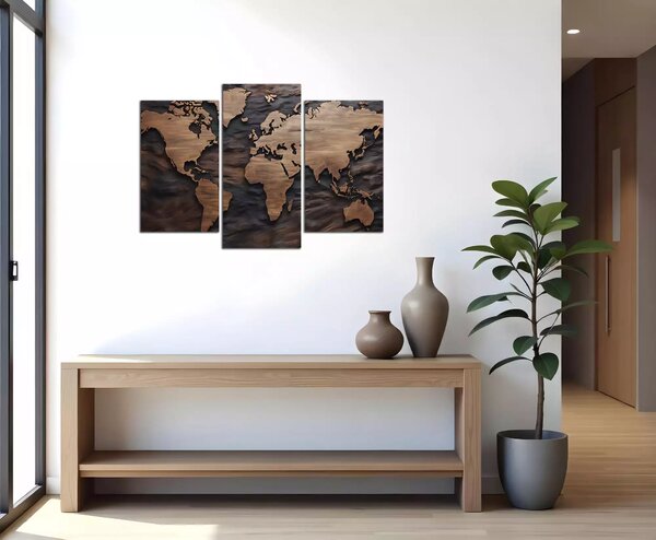 Obraz na plátně Dřevěná mapa