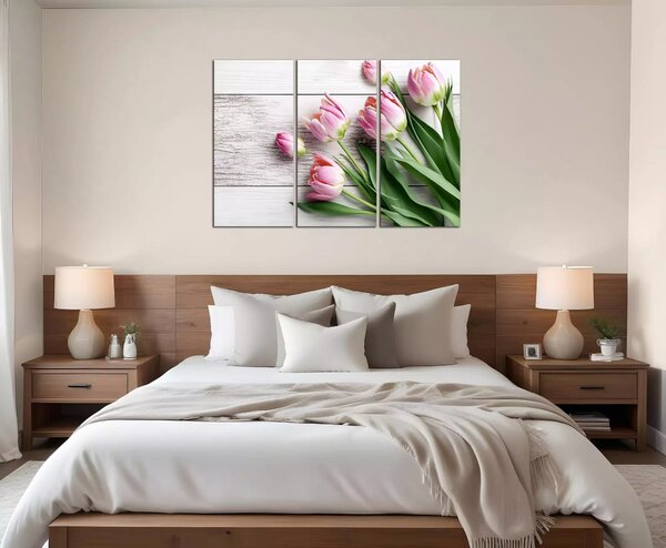 Obraz na plátně Růžové tulipány