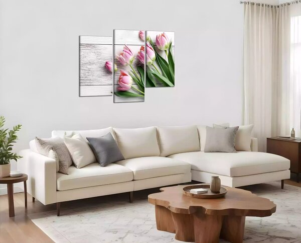 Obraz na plátně Růžové tulipány
