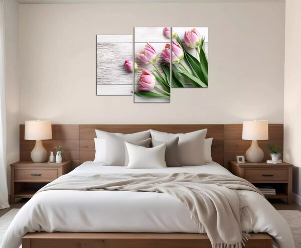 Obraz na plátně Růžové tulipány