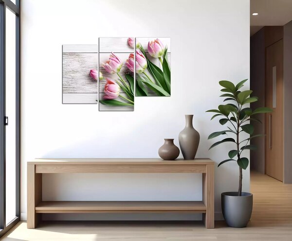 Obraz na plátně Růžové tulipány
