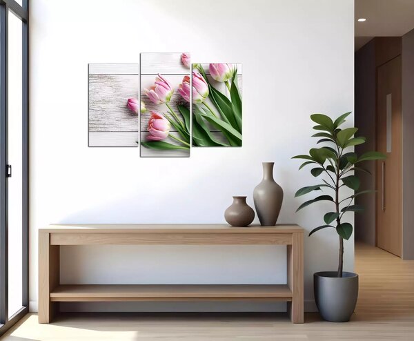 Obraz na plátně Růžové tulipány