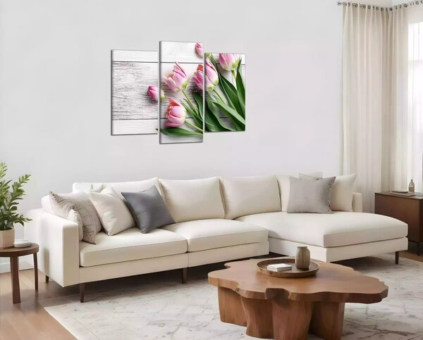 Obraz na plátně Růžové tulipány