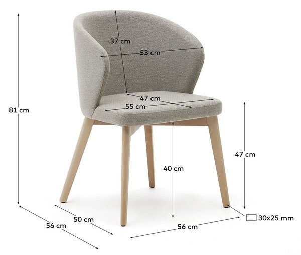 Béžové čalouněné jídelní křeslo Darice – Kave Home