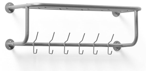 AJ Produkty Věšák OLDHAM, s poličkou, 800x300x240 mm, stříbrný