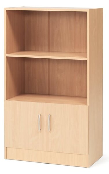 AJ Produkty Kancelářská skříň FLEXUS, 1325x760x415 mm, dveře + 2 otevřené police, buk