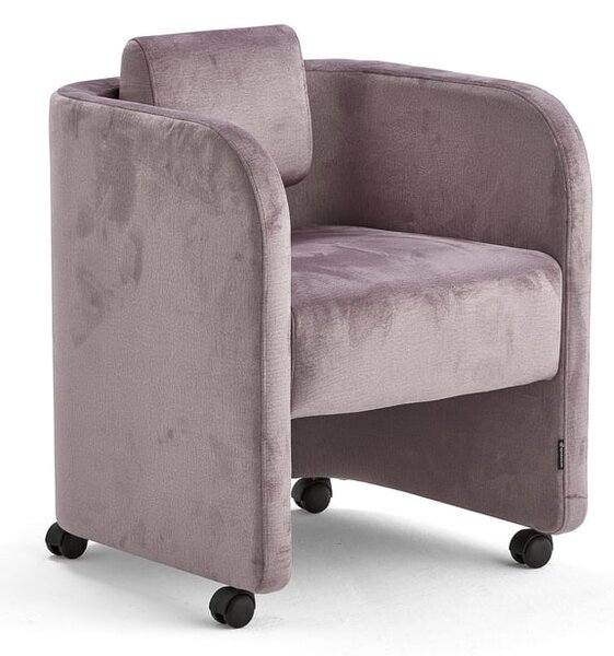 AJ Produkty Křeslo COMFY, s kolečky, samet, světle fialová