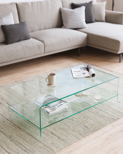 Skleněný konferenční stolek 55x110 cm Burano – Kave Home
