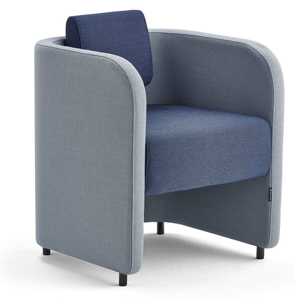 AJ Produkty Křeslo COMFY, vlněný potah, blankytně modrá/námořnická modrá