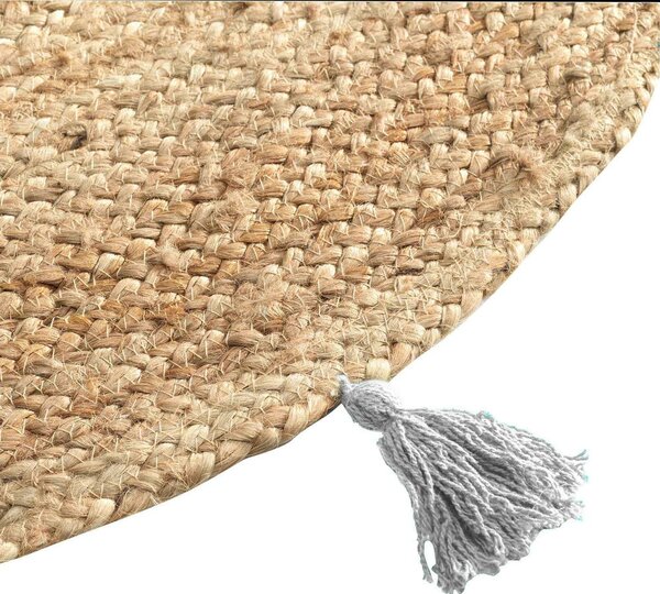 Kulatý koberec v bílo-přírodní barvě ø 120 cm Shira – douceur d'intérieur