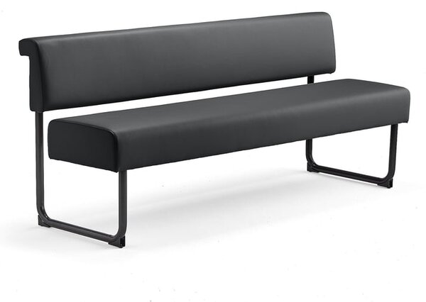 AJ Produkty Pohovka START, 1800 mm, umělá kůže, antracitově šedá, černá