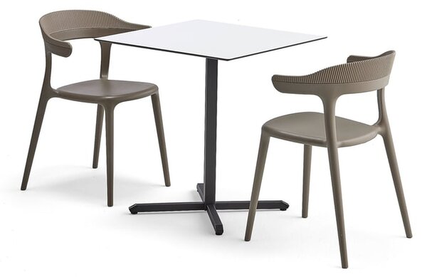 AJ Produkty Jídelní set BECKY + CREEK, 1 stůl a 2 židle, taupe