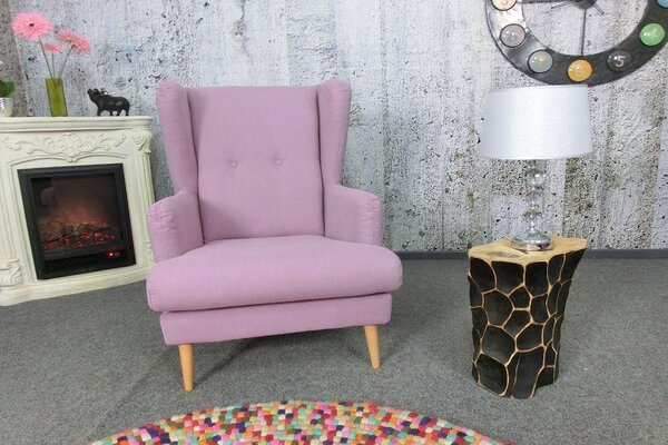 (2771) ROSA II. elegantní světle růžové křeslo ušák