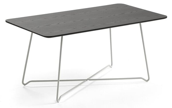 AJ Produkty Konferenční stolek IRIS, 1100x600 mm, bílá, černý dub