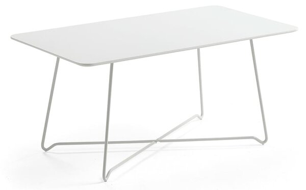 AJ Produkty Konferenční stolek IRIS, 1100x600 mm, bílá, bílá deska