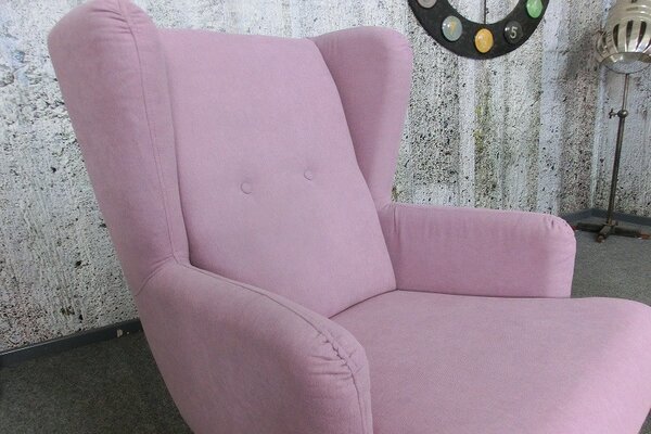 (2771) ROSA II. elegantní světle růžové křeslo ušák