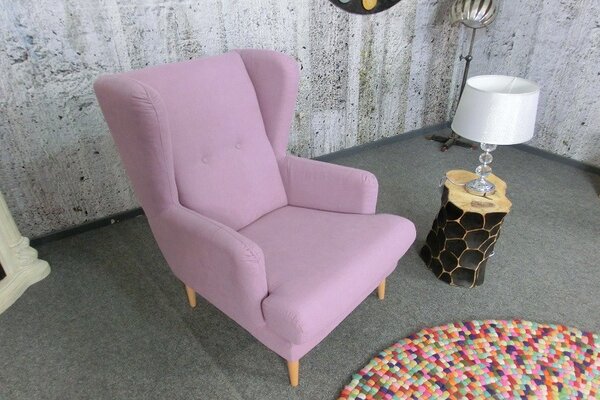 (2771) ROSA II. elegantní světle růžové křeslo ušák