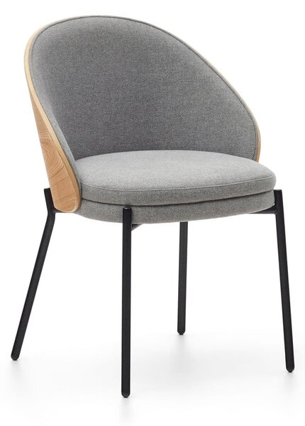 Šedé/v přírodní barvě čalouněné jídelní křeslo Eamy – Kave Home