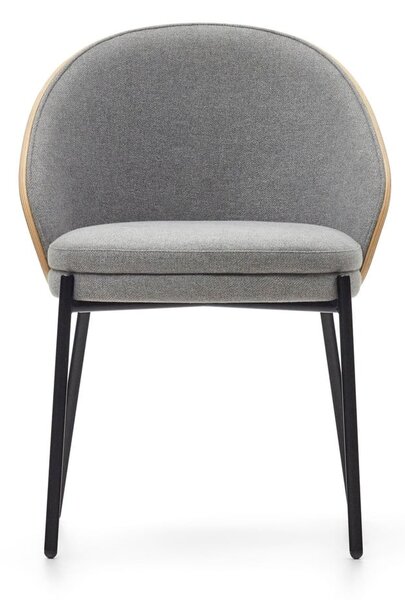 Šedé/v přírodní barvě čalouněné jídelní křeslo Eamy – Kave Home