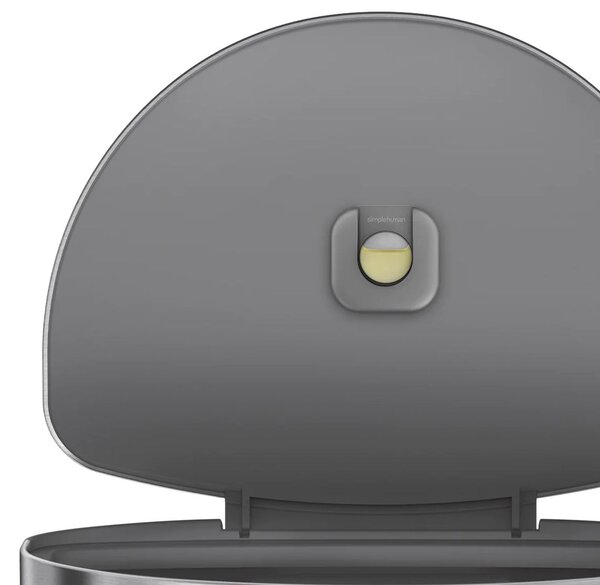 Pedálový odpadkový koš Simplehuman – 60 l, půlkulatý, kartáčovaná ocel, FPP, rám na sáčky