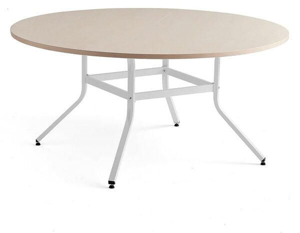 AJ Produkty Stůl VARIOUS, Ø1600 mm, výška 740 mm, bílá, bříza