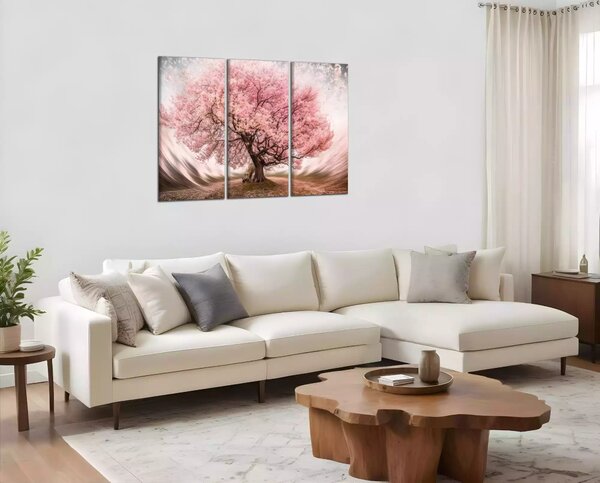 Obraz na zeď Rozkvetlý růžový strom