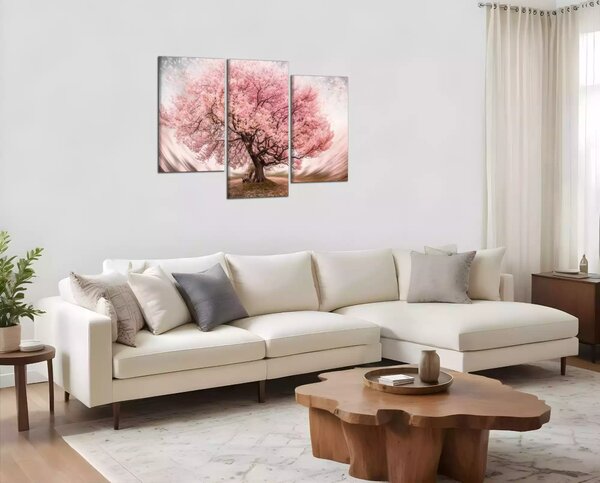 Obraz na zeď Rozkvetlý růžový strom