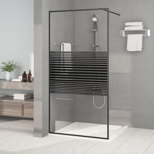 Sprchová zástěna walk-in černá 100 x 195 cm čiré ESG sklo 152147