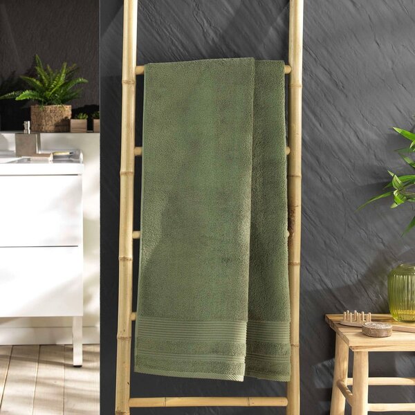 Khaki froté bavlněná osuška 70x130 cm Tendresse – douceur d'intérieur