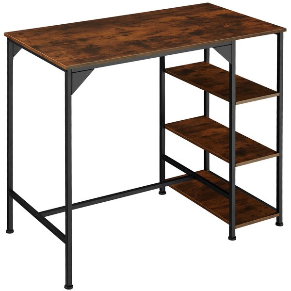 Tectake 404354 barový stůl cannock 109x60x100cm - industriální dřevo tmavé, rustikální