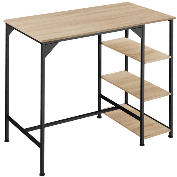 Tectake 404355 barový stůl cannock 109x60x100cm - industrial světlé dřevo, dub sonoma