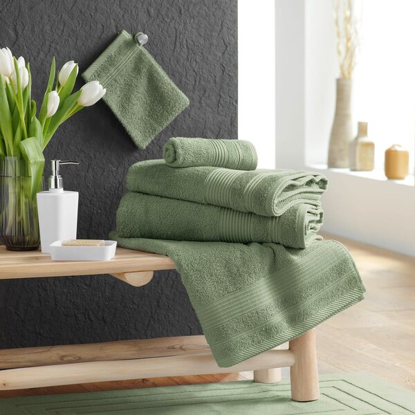 Khaki froté bavlněná osuška 70x130 cm Tendresse – douceur d'intérieur