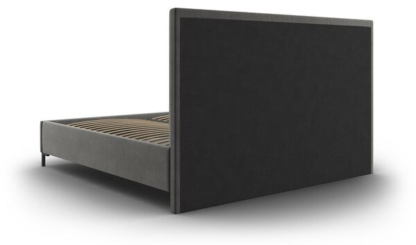 Šedá čalouněná dvoulůžková postel s úložným prostorem s roštem 200x200 cm Casey – Mazzini Beds