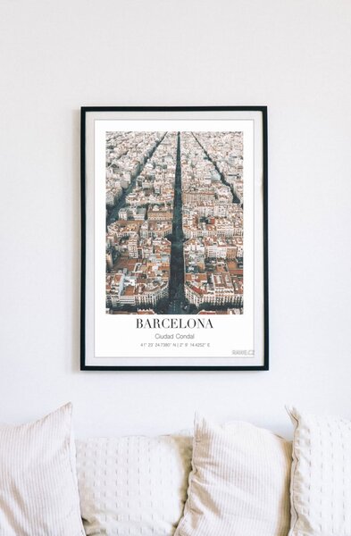 Barcelona ze vzduchu Samolepící 50 x 70 cm