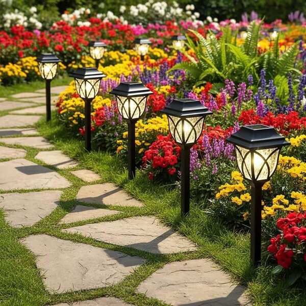 4Leaders Solární LED zahradní lampa zapichovací 2 ks 44×10 cm