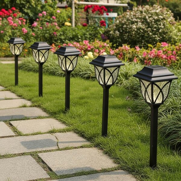 4Leaders Solární LED zahradní lampa zapichovací 2 ks 44×10 cm