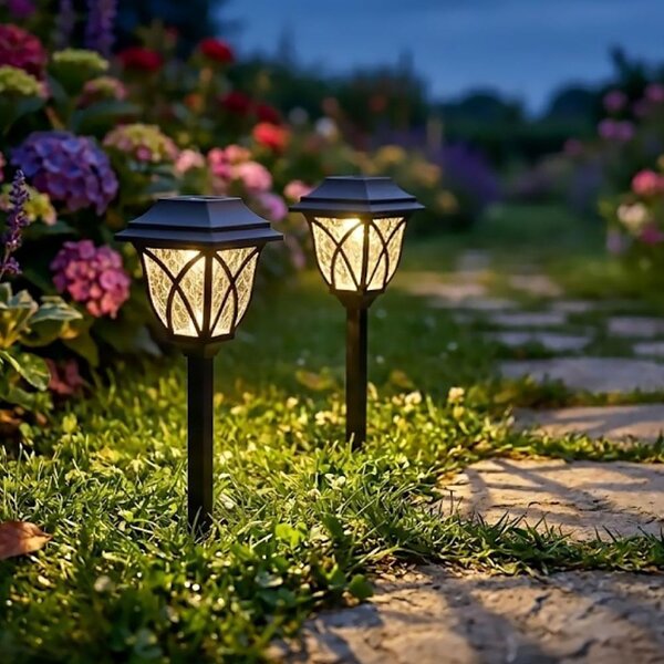 4Leaders Solární LED zahradní lampa zapichovací 2 ks 44×10 cm