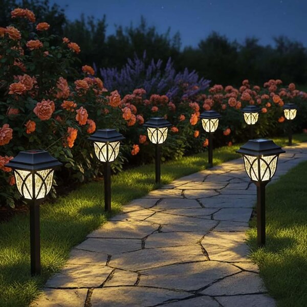 4Leaders Solární LED zahradní lampa zapichovací 2 ks 44×10 cm