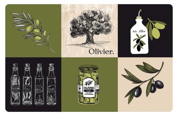 Prostírání 28.5x44 cm Olive – douceur d'intérieur