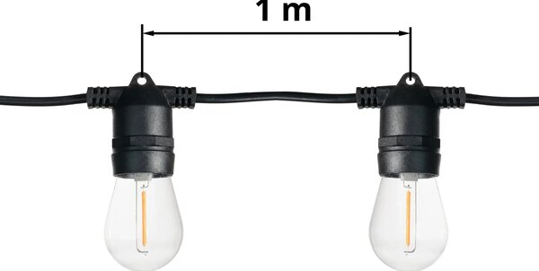 T-LED LED světelný řetěz STL10M 10m, 10xE27, IP65