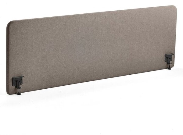 AJ Produkty Stolový paraván ZONE, černé svorky, 2000X650x36 mm, potah Hush, světle hnědá