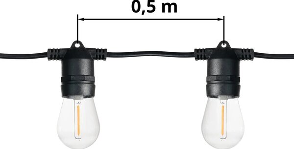 T-LED LED světelný řetěz STL5M 5m, 10xE27, IP65